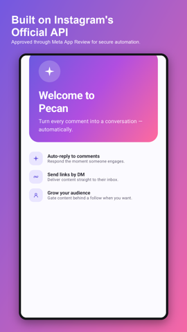 Pecan onboarding screen